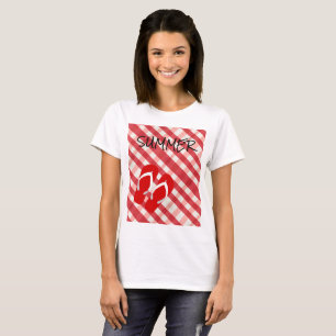 Camiseta Verano rojo del flip-flop