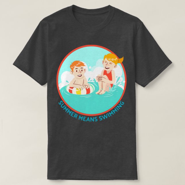 Camiseta Verano significa Natación 27 (Diseño del anverso)