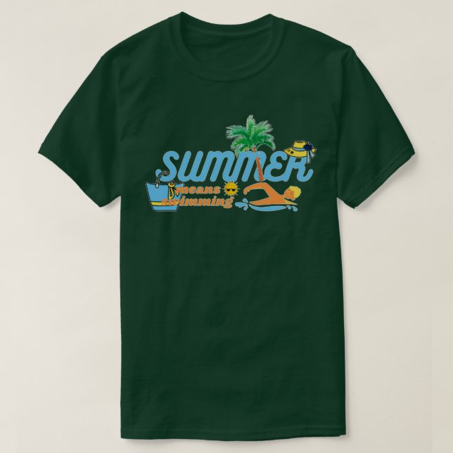 Camiseta Verano significa Natación 6 (Diseño del anverso)
