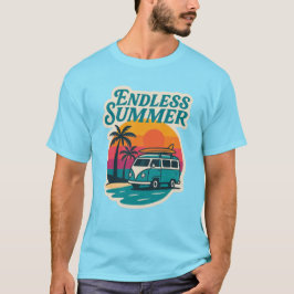 Camiseta Verano sin Fin – Furgoneta de Surf Retro al Atarde
