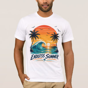 Camiseta Verano sin Fin   Puesta de Sol Tropical Retro en l