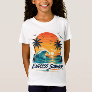 Camiseta Verano sin Fin | Puesta de Sol Tropical Retro en l