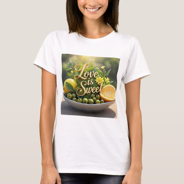 Camiseta Verano soleado Lemones, aceitunas, rodajas de cítr (Anverso)