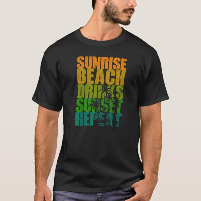 Camiseta Verano Sunrise Beach Bebe Sunset Repeat Beach (Anverso)
