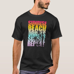 Camiseta Verano Sunrise Beach Bebe Sunset Repeat Beach