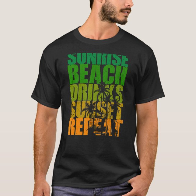 Camiseta Verano Sunrise Beach Bebe Sunset Repeat Beach (Anverso)