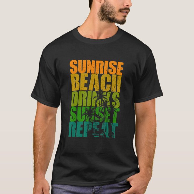 Camiseta Verano Sunrise Beach Bebe Sunset Repeat Beach (Anverso)