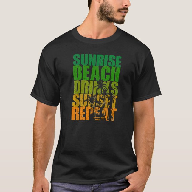 Camiseta Verano Sunrise Beach Bebe Sunset Repeat Beach (Anverso)