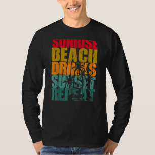 Camiseta Verano Sunrise Beach Bebidas Sunset Repeat Beach 8