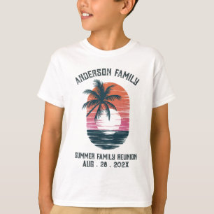 Camiseta Verano Sunset Beach Palm Tree Family Reunio T-Shir