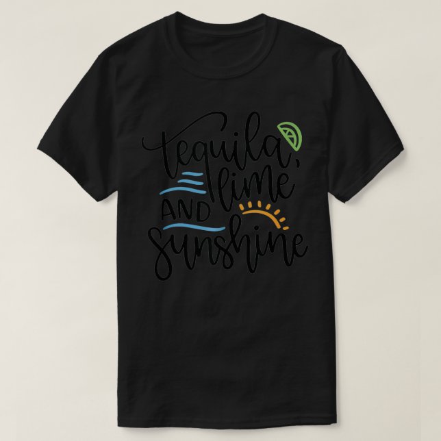 Camiseta Verano Tequila Lime y Sunshine Summertime Beach (Diseño del anverso)