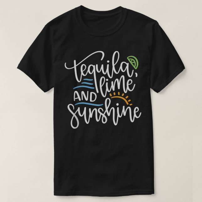 Camiseta Verano Tequila Lime y Sunshine Summertime Beach (Diseño del anverso)