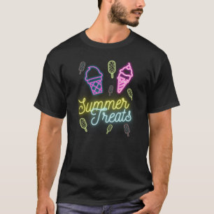 Camiseta Verano Tratamientos Neón Luces Hielo Crema Popsicl