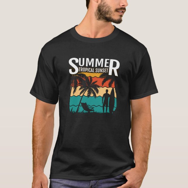 Camiseta Verano Tropical Beach Sunset (Anverso)