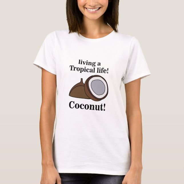 Camiseta Verano tropical de frutas de coco (Anverso)