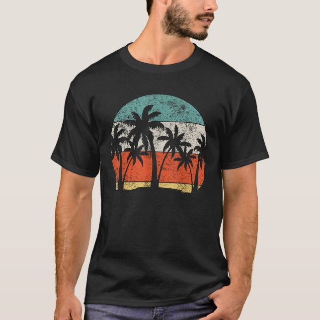 Camiseta Verano tropical de palmeras de coco (Anverso)
