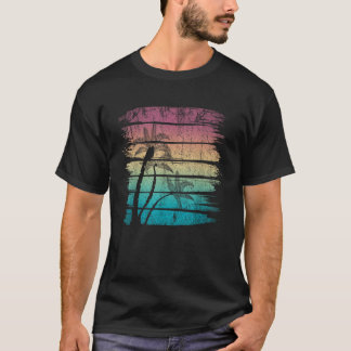 Camiseta Verano tropical de palmeras retro vacaciones tropi