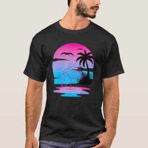 Camiseta Verano tropical Exótico Animal Pink Flamingo Vapor