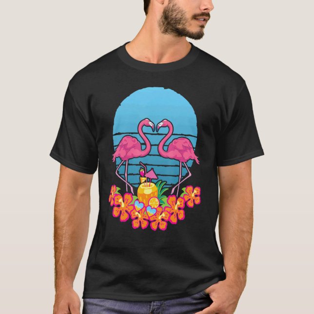 Camiseta Verano Tropical Exótico Flores Retro De Animales D (Anverso)