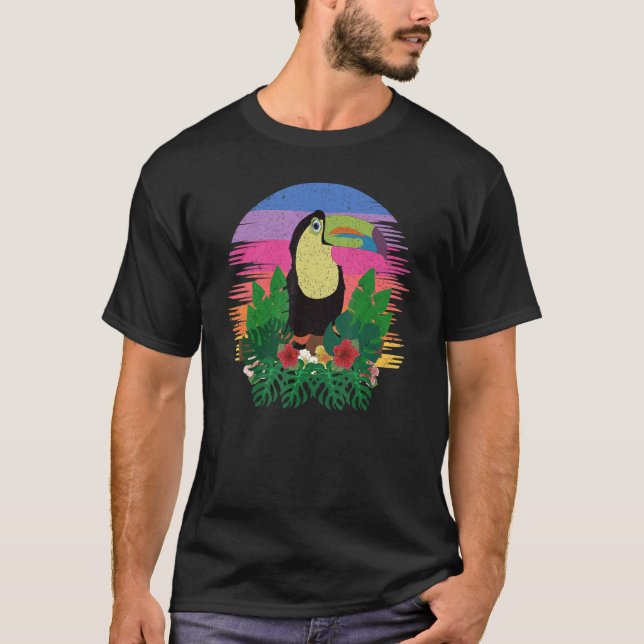Camiseta Verano tropical Exótico Retro de animales de fauna (Anverso)