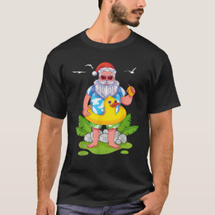 Camiseta Verano tropical gracioso Santa Claus Christm en Ha