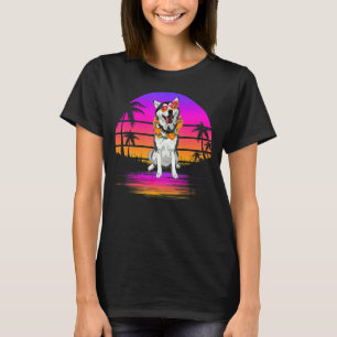 Camiseta Verano tropical hawaiano Husky Dog Hawaii