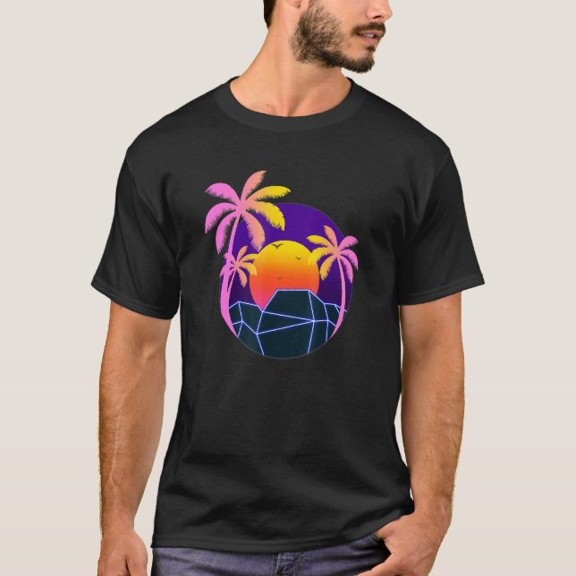 Camiseta Verano tropical Palm Trees Sunset Beach 90 Art Va (Anverso)