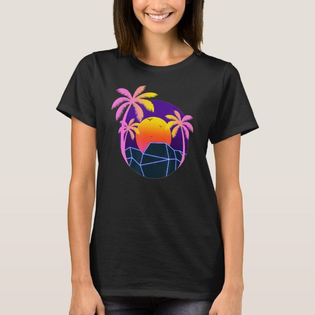 Camiseta Verano tropical Palm Trees Sunset Beach 90 Art Va (Anverso)