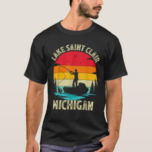 Camiseta Verano Vacacional Vintage Pescador Michigan Saint 