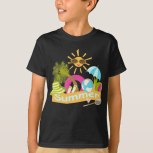 Camiseta Verano vacaciones en la playa sol sonriente en gaf