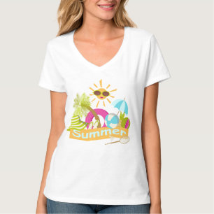 Camiseta Verano vacaciones en la playa sol sonriente en gaf