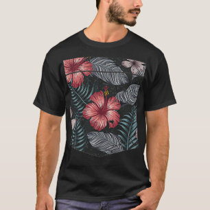 Camiseta Verano Vacaciones Flores Tropicales Floral Pocket 