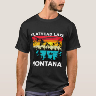 Camiseta Verano Vacaciones Pesca Vintage Retro Flathead Lak