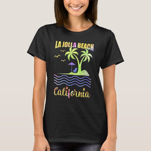 Camiseta Verano Vacaciones Retro Sunset California La Jolla (Anverso)