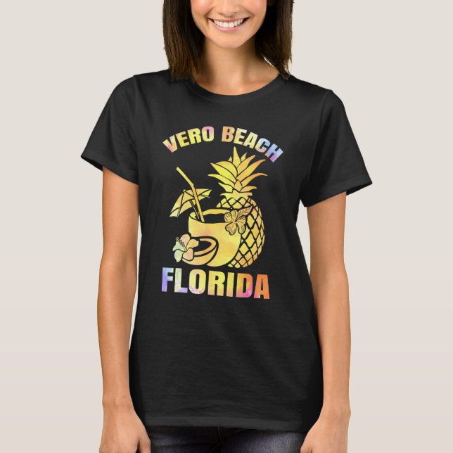 Camiseta Verano Vacaciones Retro Sunset Florida Vero Beach  (Anverso)