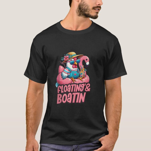 Camiseta Verano Vi De Verano En Bote Flotante De Pollo Vaca (Anverso)