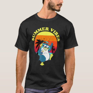 Camiseta Verano Vibes Penguin Retro Summers Diversión Pengu