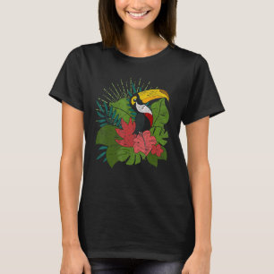 Camiseta Verano Vibes Tropical Animal Bird Flores exóticas 
