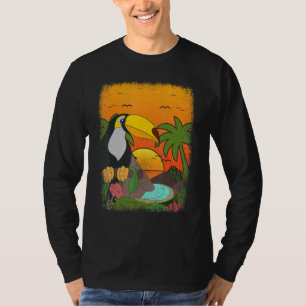 Camiseta Verano Vibes Tropical Bird Animal Palm Trees Sunse