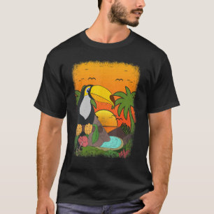Camiseta Verano Vibes Tropical Bird Animal Palm Trees Sunse