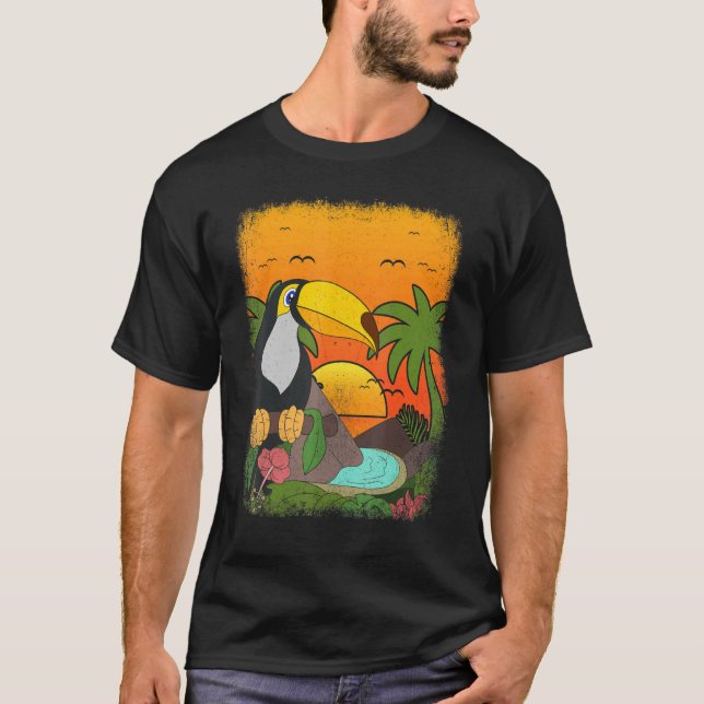 Camiseta Verano Vibes Tropical Bird Animal Palm Trees Sunse (Anverso)