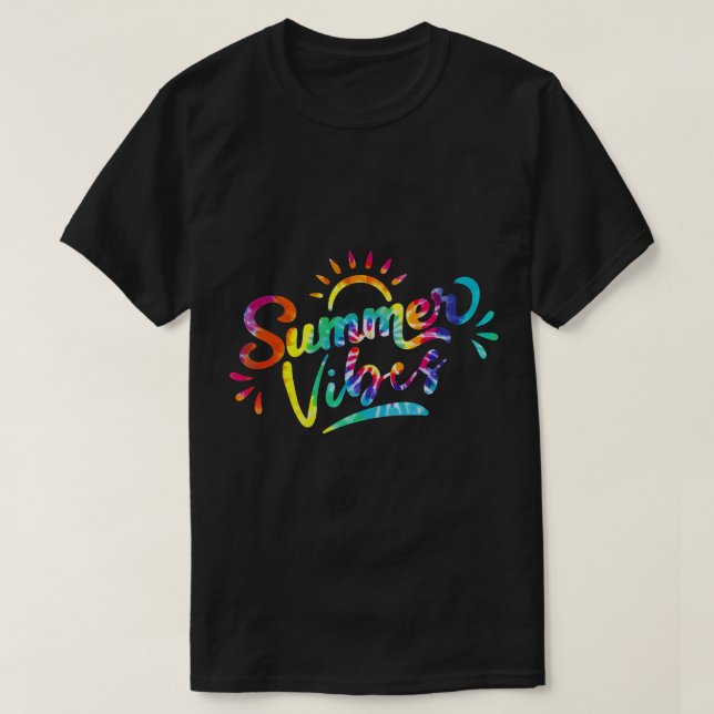 Camiseta Verano Vibes Tye Dye Summer Beach Viajes Familia V (Diseño del anverso)