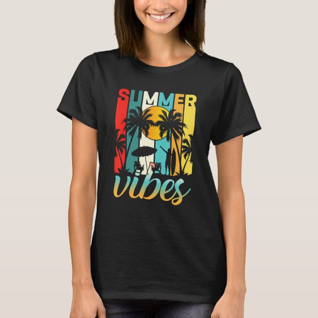 Camiseta Verano Vibes Vacaciones Vintage Surfing (Anverso)
