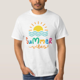 Camiseta Verano vibra sol y blanco de los hombres del mar