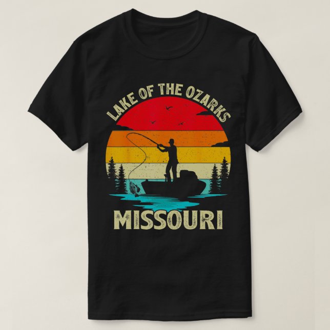 Camiseta Verano Vintage Retro Pesca Misuri Lago De (Diseño del anverso)