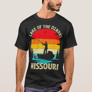 Camiseta Verano Vintage Retro Pesca Misuri Lago De