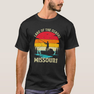 Camiseta Verano Vintage Retro Pesca Misuri Lago De