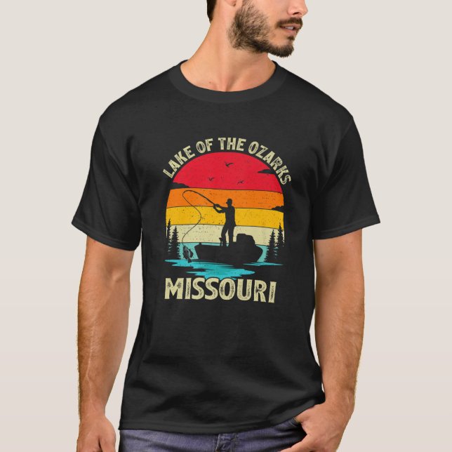 Camiseta Verano Vintage Retro Pesca Misuri Lago De (Anverso)