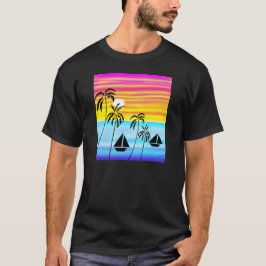 Camiseta Verano y vacaciones, navegación tropical por atard