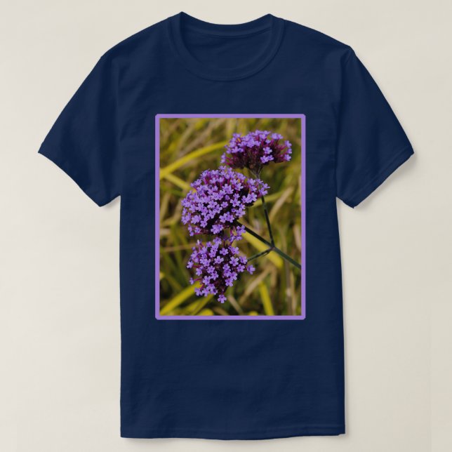 Camiseta Verbena bonariensis con flores moradas (Diseño del anverso)